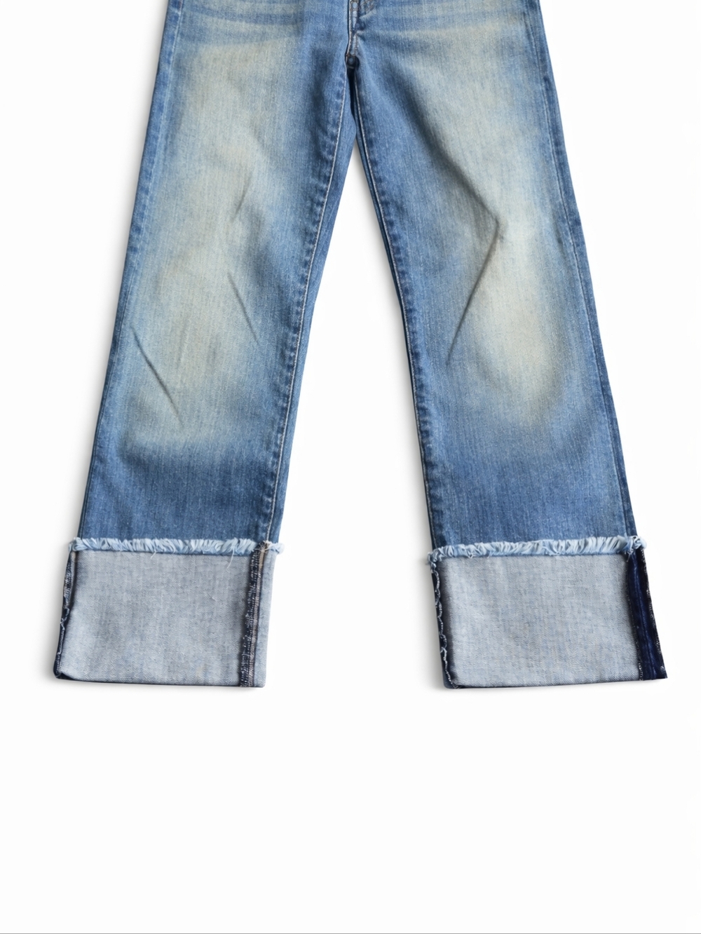 Veronica Beard Raleigh Jeans 25/0 High Rise Slim Straight Cuffed Waterfall Wash - Picture 4 of 14